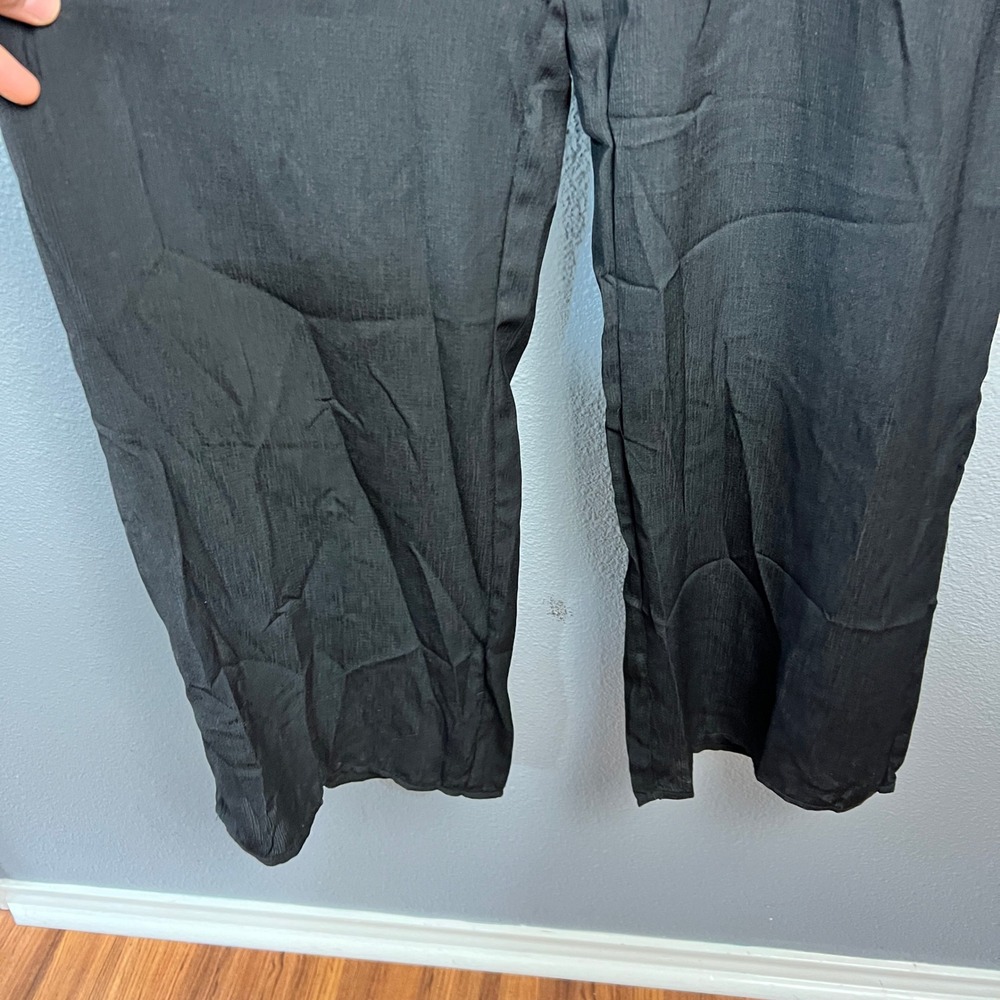 NWT Savanna Jane Floral Embroidered Jumpsuit Balloon Sheer Sleeve Black Romper S - Picture 3 of 14